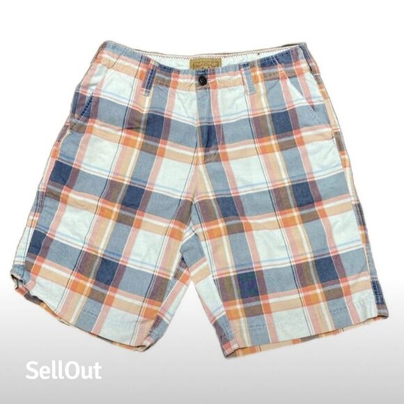 Red Camel Men's Plaid Chino Shorts Size 32 Multicolor Summer Casual - Picture 1 of 3